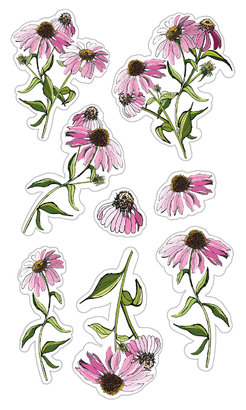 НАКЛЕЙКИ ДЕКОРАТИВНЫЕ ВИНИЛОВЫЕ Divino Sticky/30*50Эхинацея 30х50 см
