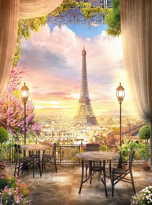 Фотообои Кафе в Париже 200х270 см из коллекции Divino Decor