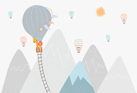 Фотообои Z-097 Приключение жирафа и льва 400х270