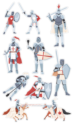 НАКЛЕЙКИ ДЕКОРАТИВНЫЕ ВИНИЛОВЫЕ Divino Sticky/30*50Рыцари 30х50 см