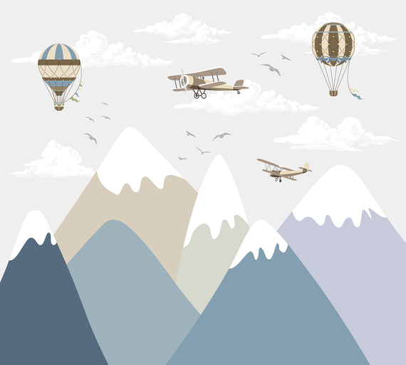 Фотообои F-175 Горы сканди с шарами 300х270