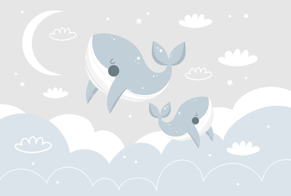 Фотообои F-116 Улыбчивые киты 400х270