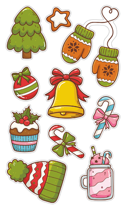 НАКЛЕЙКИ ДЕКОРАТИВНЫЕ ВИНИЛОВЫЕ Divino Sticky/30*50Новогодние сладости 30х50 см