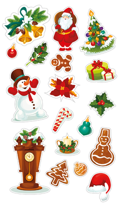 НАКЛЕЙКИ ДЕКОРАТИВНЫЕ ВИНИЛОВЫЕ Divino Sticky/30*50Новогодний набор 30х50 см