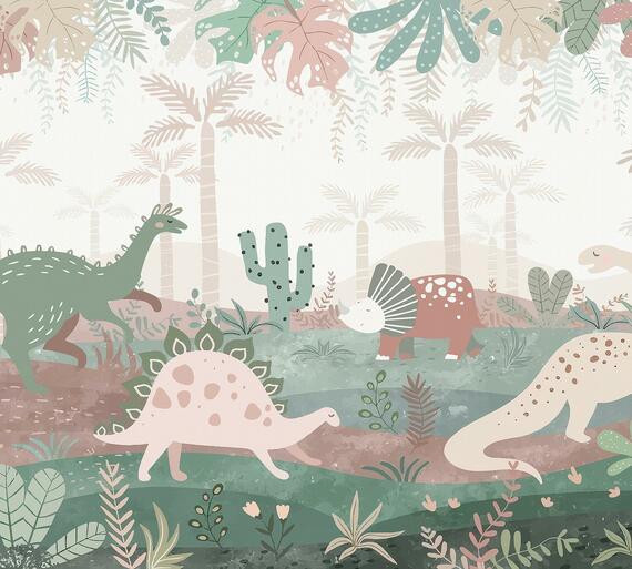 Фотообои F-425 Динозавры в тропиках 300х270