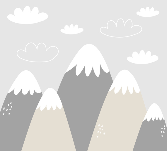 Фотообои F-358 Облака над заснеженными горами 300х270