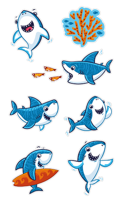 НАКЛЕЙКИ ДЕКОРАТИВНЫЕ ВИНИЛОВЫЕ Divino Sticky/30*50Акула 30х50 см