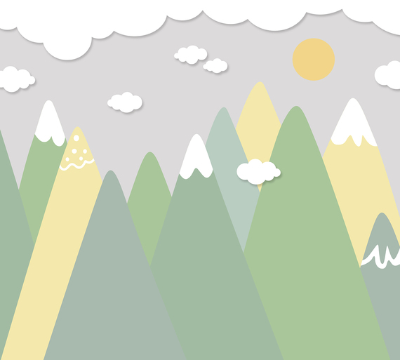 Фотообои F-173 Зеленые горы 300х270