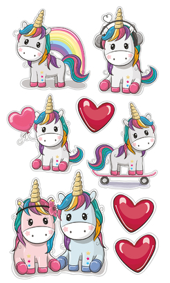 НАКЛЕЙКИ ДЕКОРАТИВНЫЕ ВИНИЛОВЫЕ Divino Sticky/30*50Единороги 30х50 см