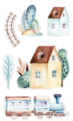 НАКЛЕЙКИ ДЕКОРАТИВНЫЕ ВИНИЛОВЫЕ Divino Sticky/30*50Паровоз 30х50 см