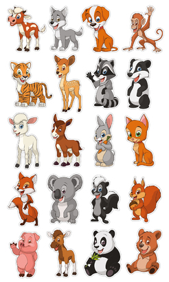 НАКЛЕЙКИ ДЕКОРАТИВНЫЕ ВИНИЛОВЫЕ Divino Sticky/30*50Веселые животные 30х50 см