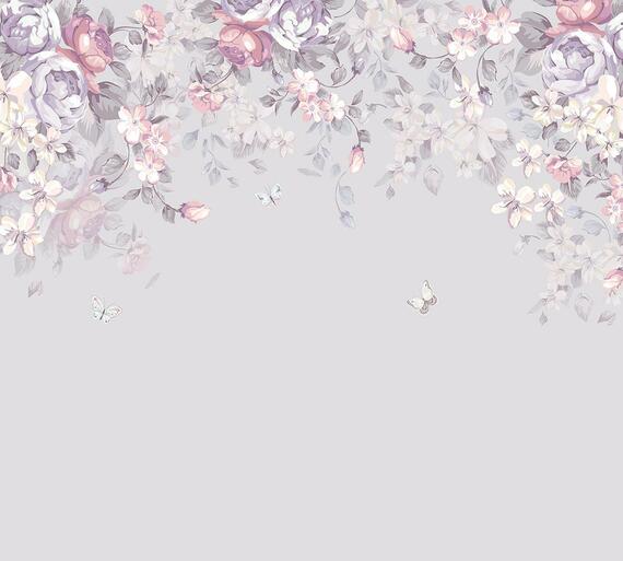 Фотообои Z-034 Нежные цветы акварель 300х270