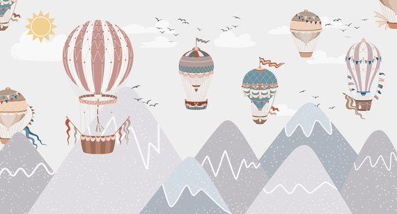 Фотообои T-336 Шары на фоне гор 4 500х270