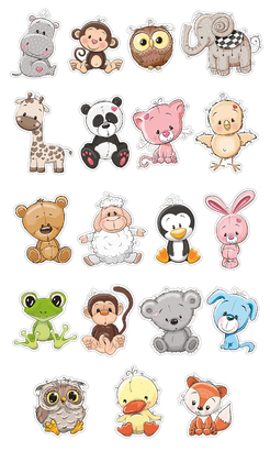 НАКЛЕЙКИ ДЕКОРАТИВНЫЕ ВИНИЛОВЫЕ Divino Sticky/30*50Плюшевые животные 30х50 см