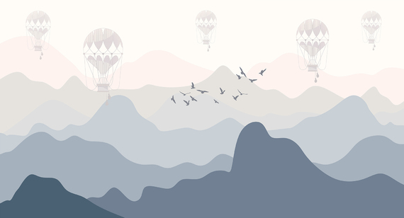 Фотообои F-396 Горный пейзаж графика 3 500х270