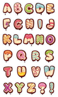 НАКЛЕЙКИ ДЕКОРАТИВНЫЕ ВИНИЛОВЫЕ Divino Sticky/30*50Пряничный алфавит 30х50 см