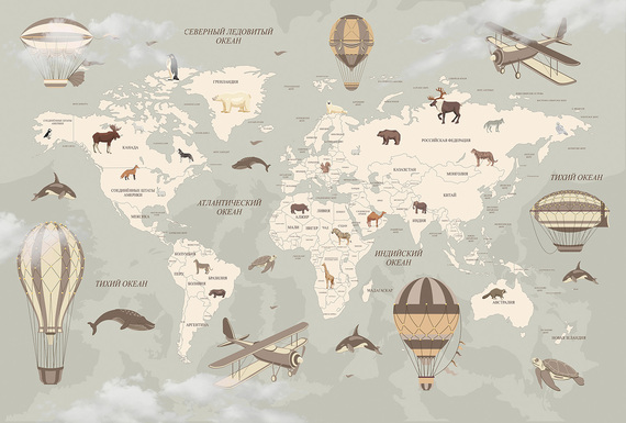 Фотообои F-308 Винтажная карта 400х270