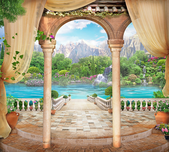 Фотообои Веранда у озера 300х270 из коллекции Divino Decor