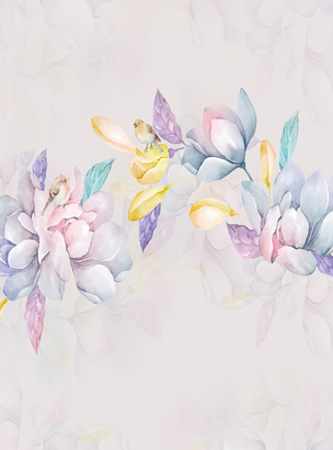 Фотообои T-305 Акварельные цветы 2 200х270