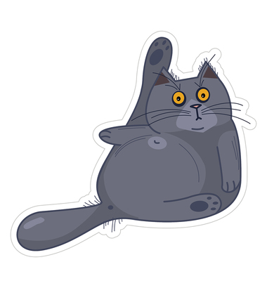 НАКЛЕЙКИ ДЕКОРАТИВНЫЕ ВИНИЛОВЫЕ Divino Sticky/25*27 Серый кот 2 25*27 см