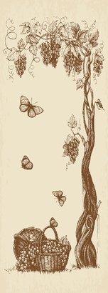 Фотообои Корзина Виноград 100х270 см из коллекции Divino Decor
