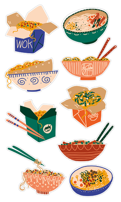 НАКЛЕЙКИ ДЕКОРАТИВНЫЕ ВИНИЛОВЫЕ Divino Sticky/30*50Лапша 30х50 см