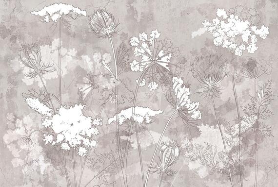 Фотообои Z-035 Одуванчики на бетонной стене 400х270