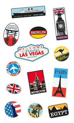 НАКЛЕЙКИ ДЕКОРАТИВНЫЕ ВИНИЛОВЫЕ Divino Sticky/30*50Путешествие винтаж 30х50 см