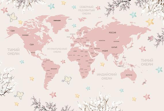 Фотообои Z-081 Крупные страны (Рус) 400х270