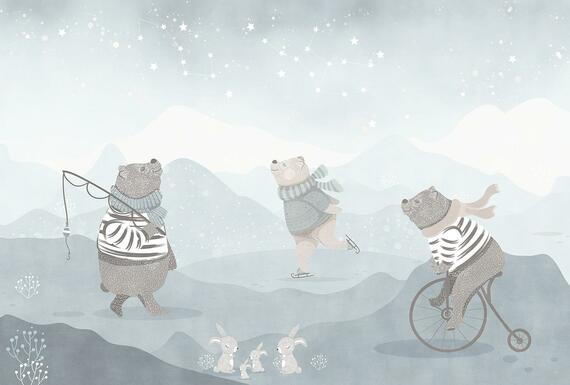 Фотообои F-438 Мишки в горах 400х270