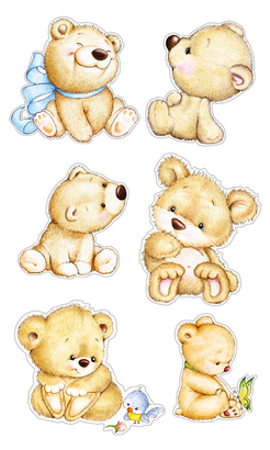 НАКЛЕЙКИ ДЕКОРАТИВНЫЕ ВИНИЛОВЫЕ Divino Sticky/30*50Мишки 30х50 см