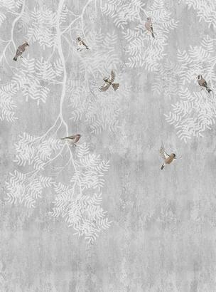 Фотообои Z-067 Веточки на бетонной стене 200х270