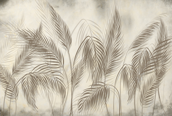 Фотообои F-274 Высокие листья беж 400х270