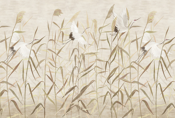 Фотообои F-494 Аисты в тростнике 2 400х270