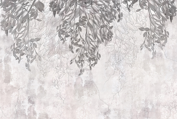 Фотообои Z-355 Цветы на штукатурке 400х270