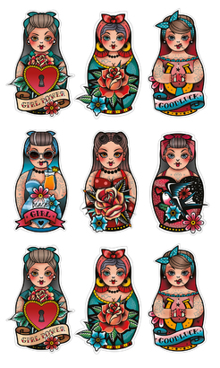 НАКЛЕЙКИ ДЕКОРАТИВНЫЕ ВИНИЛОВЫЕ Divino Sticky/30*50Матрешки 30х50 см