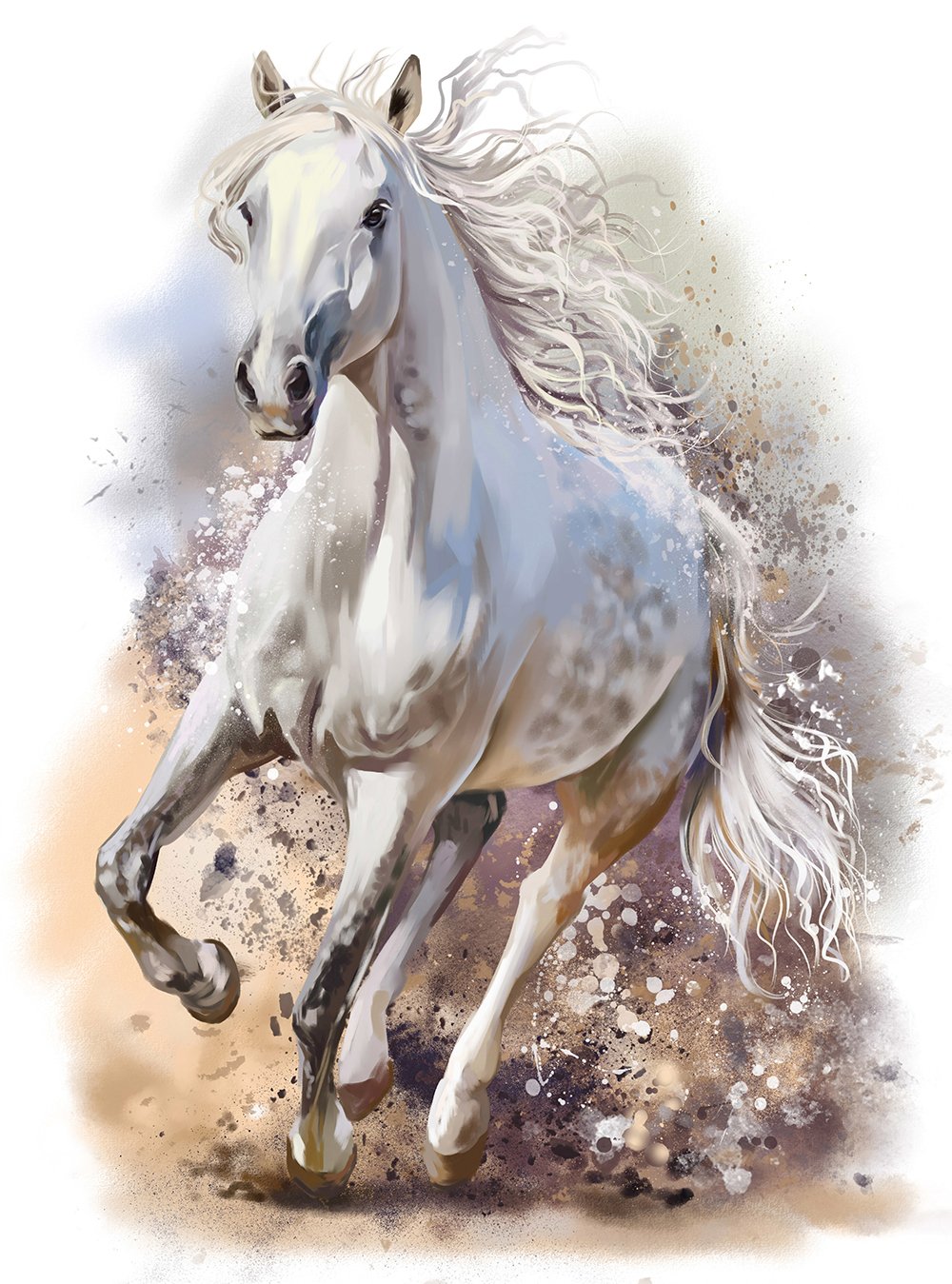 Фотообои Белый конь живопись  200х270 см из коллекции Divino Decor