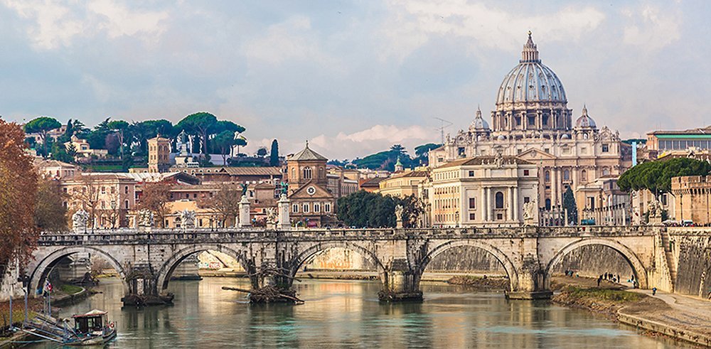 Фотообои Мост Сан-Анджело в Риме 300х147 см из коллекции Divino Decor