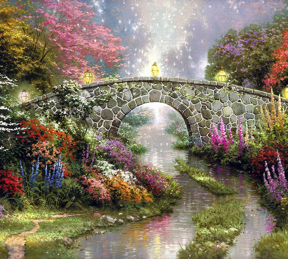 Фотообои Волшебный мост живопись 300х270 см из коллекции Divino Decor