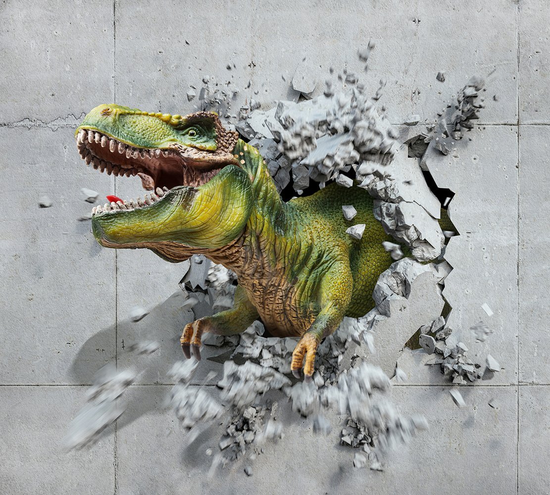 Фотообои Динозавр объемный  300х270 см из коллекции Divino Decor