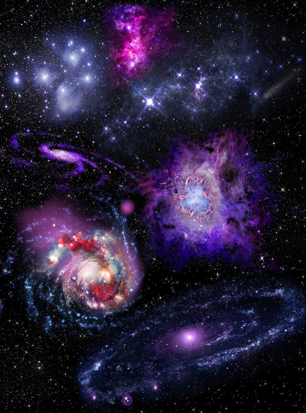 Фотообои Яркие галакики 200х270 см из коллекции Divino Decor