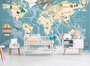 Фотообои F-411 Карта мира с летательными аппаратами 400х270