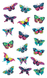 НАКЛЕЙКИ ДЕКОРАТИВНЫЕ ВИНИЛОВЫЕ Divino Sticky/30*50Яркие бабочки 30х50 см