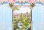 Фотообои Балкон Нежный фон голубой 400х270 см из коллекции Divino Decor