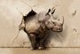 Фотообои Носорог 3D 400х270 см из коллекции Divino Decor