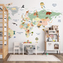 Фотообои F-132 Карта с животными и достопримечательностями 400х270