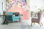 Фотообои Z-374 Цветы на розовой стене 300х270