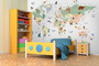 Фотообои F-132 Карта с животными и достопримечательностями 400х270