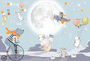 Фотообои F-365 Животные на фоне луны 400х270