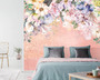 Фотообои Z-374 Цветы на розовой стене 300х270
